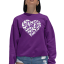 Pink Large Dog Heart - Women's Word Art Crewneck Sweatshirt