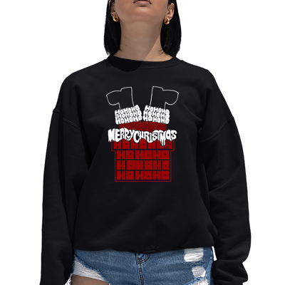 Chimney Santa - Women's Word Art Crewneck Sweatshirt