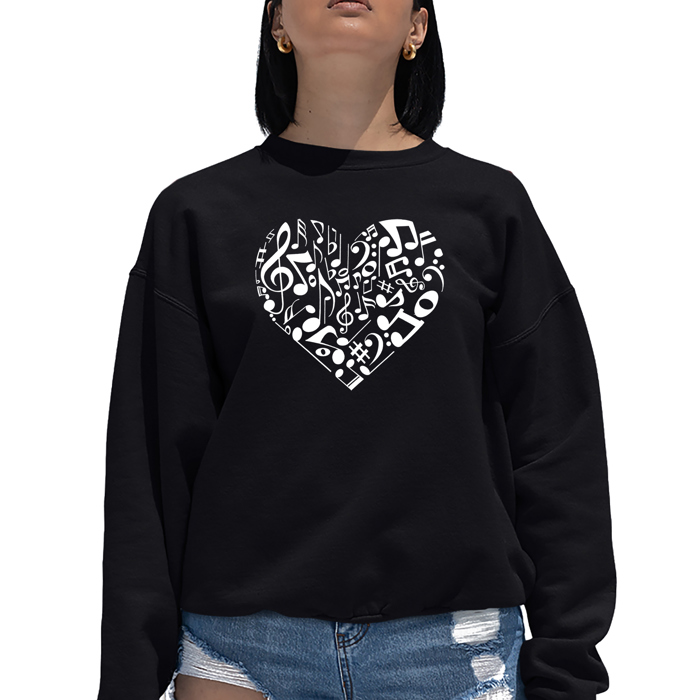 Heart Notes - Women's Word Art Crewneck Sweatshirt