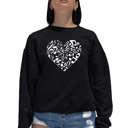 Black Small Heart Notes - Women's Word Art Crewneck Sweatshirt