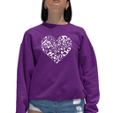 Pink XXL Heart Notes - Women's Word Art Crewneck Sweatshirt