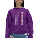 Pink Small Cross Flag - Women's Word Art Crewneck Sweatshirt