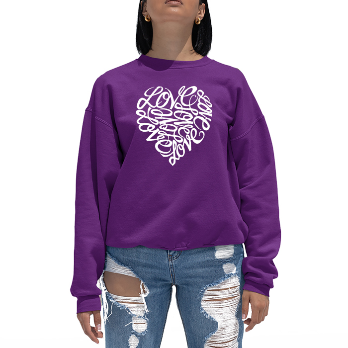 Love Heart - Women's Word Art Crewneck Sweatshirt
