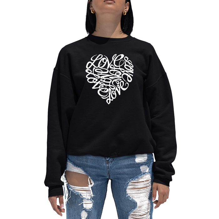 Love Heart - Women's Word Art Crewneck Sweatshirt