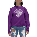 Pink XL Love Heart - Women's Word Art Crewneck Sweatshirt