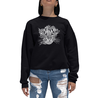 Cat Face - Women's Word Art Crewneck Sweatshirt