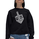 Black XL Hanukkah Dreidel - Women's Word Art Crewneck Sweatshirt