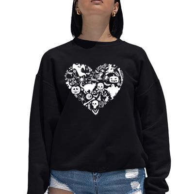 Halloween Heart - Women's Word Art Crewneck Sweatshirt