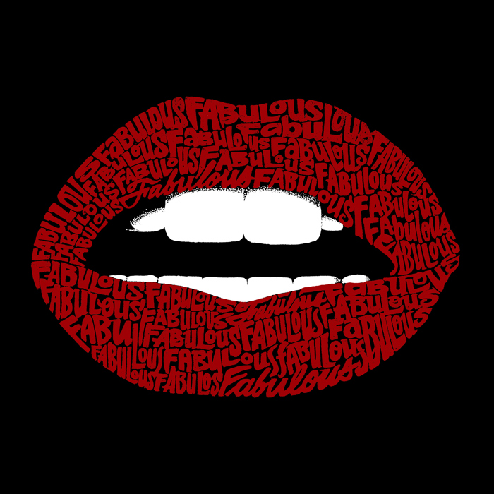 Fabulous Lips - Women's Word Art Crewneck Sweatshirt
