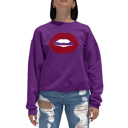 Pink Medium Fabulous Lips - Women's Word Art Crewneck Sweatshirt