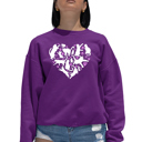 Pink Medium Cat Heart - Women's Word Art Crewneck Sweatshirt