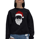 Black Large Feliz Navidad Santa Claus - Women's Word Art Crewneck Sweatshirt