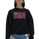 Black XXXL Fireworks American Flag - Women's Word Art Crewneck Sweatshirt
