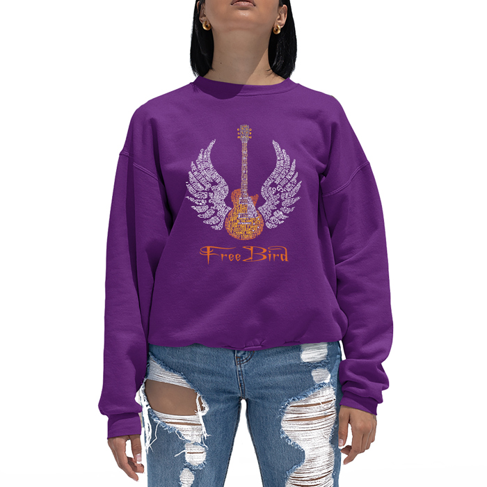 Lyrics To Freebird - Women's Word Art Crewneck Sweatshirt
