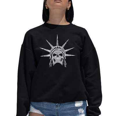 Freedom Skull - Women's Word Art Crewneck Sweatshirt