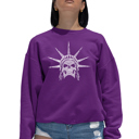 Pink Medium Freedom Skull - Women's Word Art Crewneck Sweatshirt