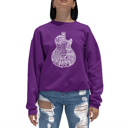  Rock Guitar Head - Women's Word Art Crewneck Sweatshirt