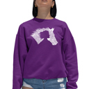 Pink Small Girl Horse - Women's Word Art Crewneck Sweatshirt