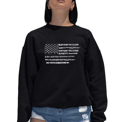 Glory Hallelujah Flag - Women's Word Art Crewneck Sweatshirt