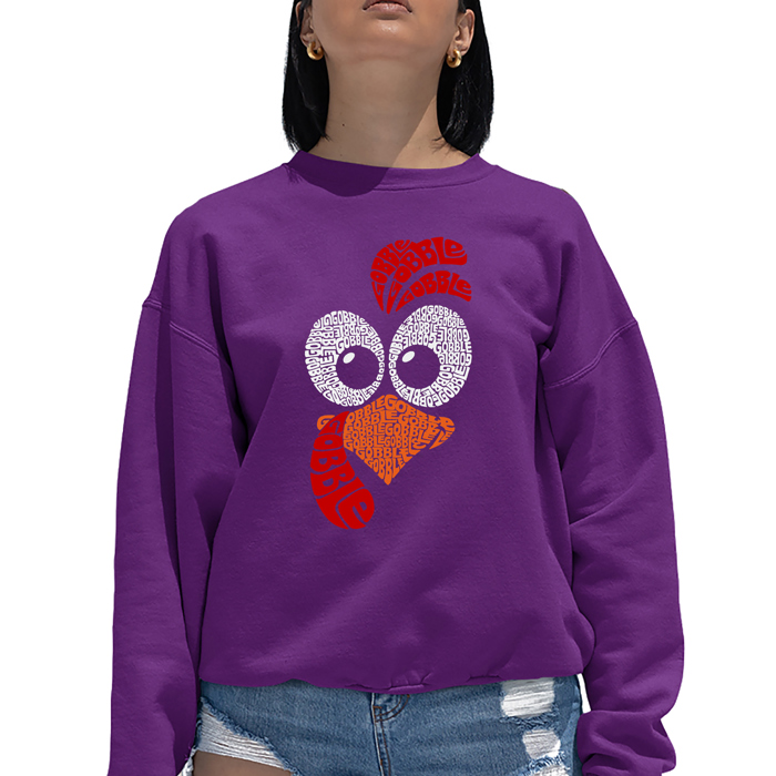 Turkey Face - Women's Word Art Crewneck Sweatshirt