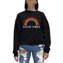 Black Medium Good Vibes - Women's Word Art Crewneck Sweatshirt