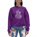 Pink XL Languages Guitar - Women's Word Art Crewneck Sweatshirt