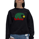 Black Large Christmas Elf Hat - Women's Word Art Crewneck Sweatshirt