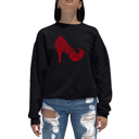 Black XL High Heel - Women's Word Art Crewneck Sweatshirt