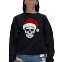 Black Large Santa Skull - Women's Word Art Crewneck Sweatshirt