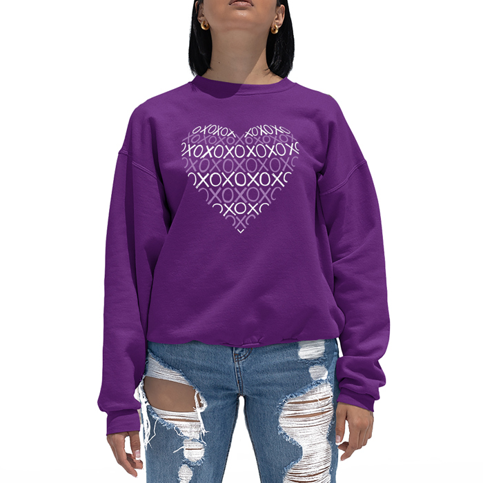 Xoxo Heart - Women's Word Art Crewneck Sweatshirt