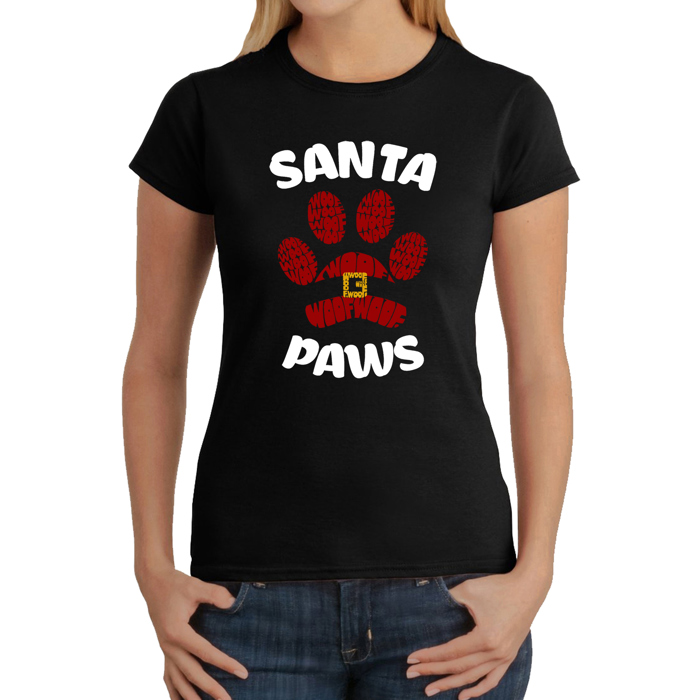 Santa Paws - Women's Word Art T-Shirt
