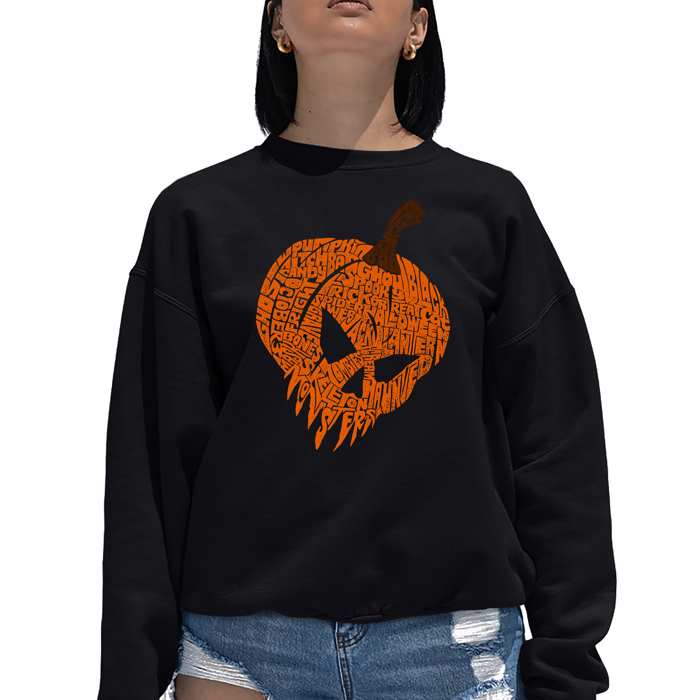 Evil Pumpkin - Women's Word Art Crewneck Sweatshirt