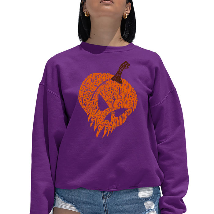 Evil Pumpkin - Women's Word Art Crewneck Sweatshirt
