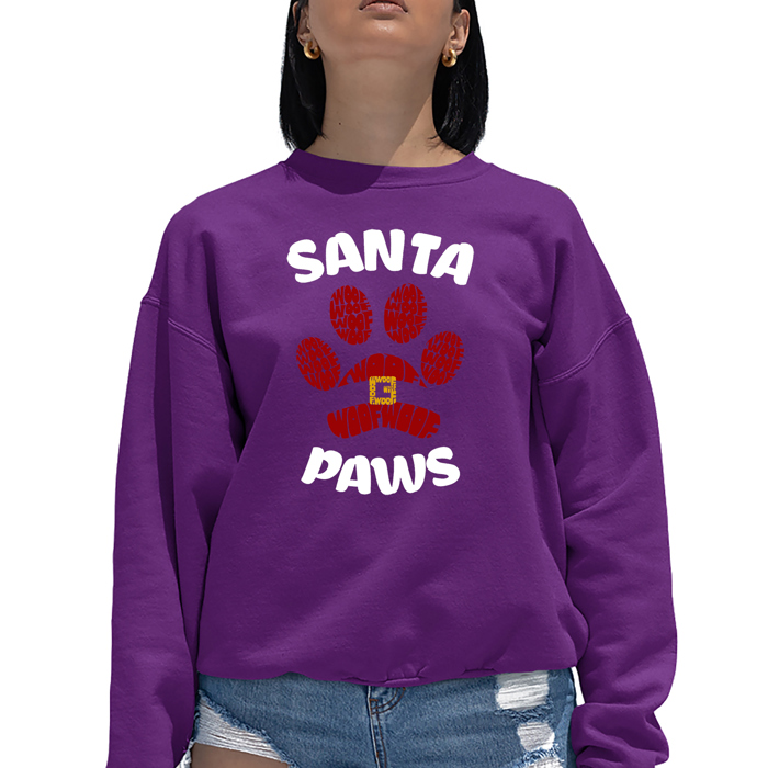 Santa Paws - Women's Word Art Crewneck Sweatshirt