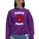Pink Large Santa Paws - Women's Word Art Crewneck Sweatshirt