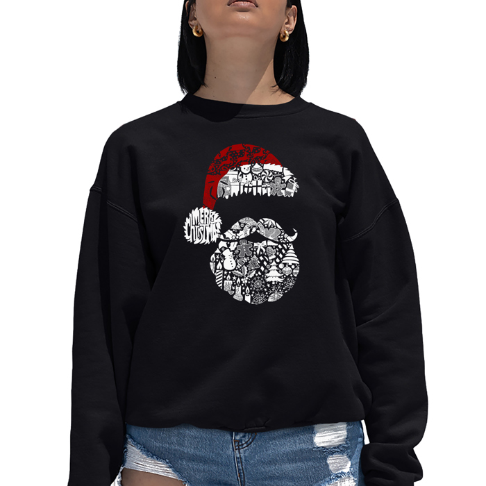 Santa Pics - Women's Word Art Crewneck Sweatshirt