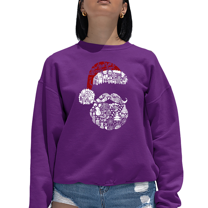 Santa Pics - Women's Word Art Crewneck Sweatshirt