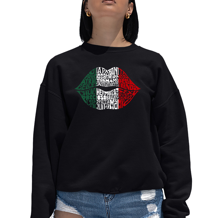 Latina Lips - Women's Word Art Crewneck Sweatshirt