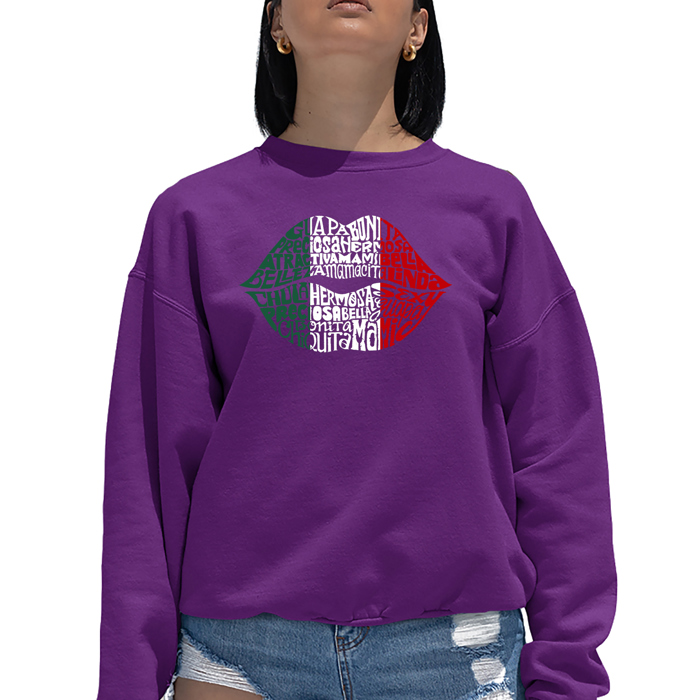 Latina Lips - Women's Word Art Crewneck Sweatshirt
