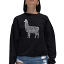Black Medium Llama Mama - Women's Word Art Crewneck Sweatshirt
