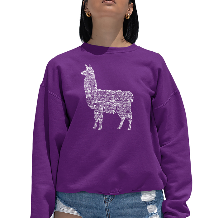 Llama Mama - Women's Word Art Crewneck Sweatshirt