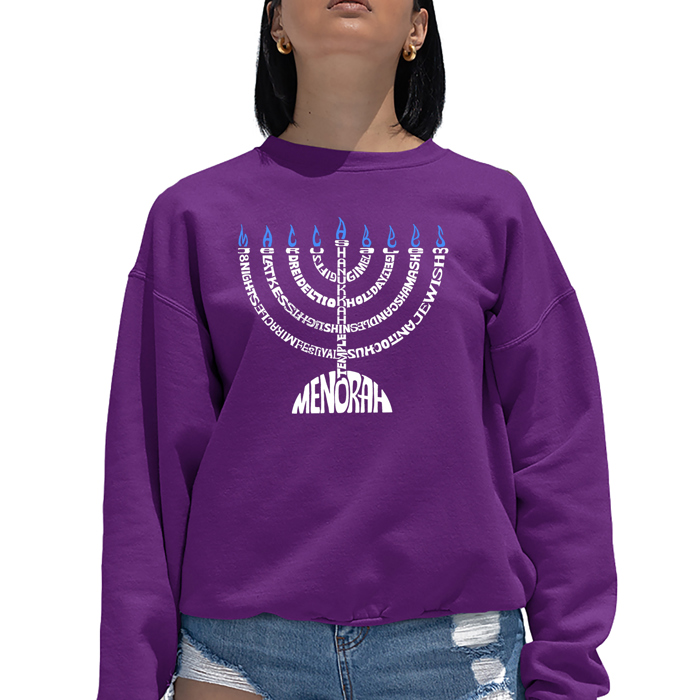 Menorah - Women's Word Art Crewneck Sweatshirt