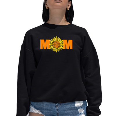 Mom Sunflower - Women's Word Art Crewneck Sweatshirt