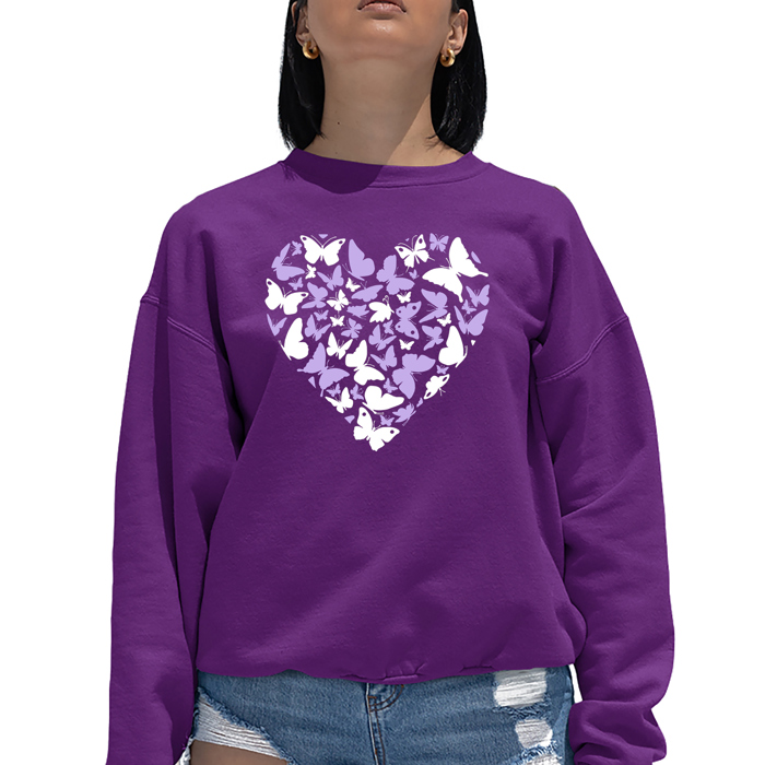 Butterfly Heart - Women's Word Art Crewneck Sweatshirt