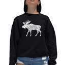 Black Small Moose - Women's Word Art Crewneck Sweatshirt