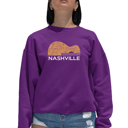 Pink Small Nashville Guitar - Women's Word Art Crewneck Sweatshirt