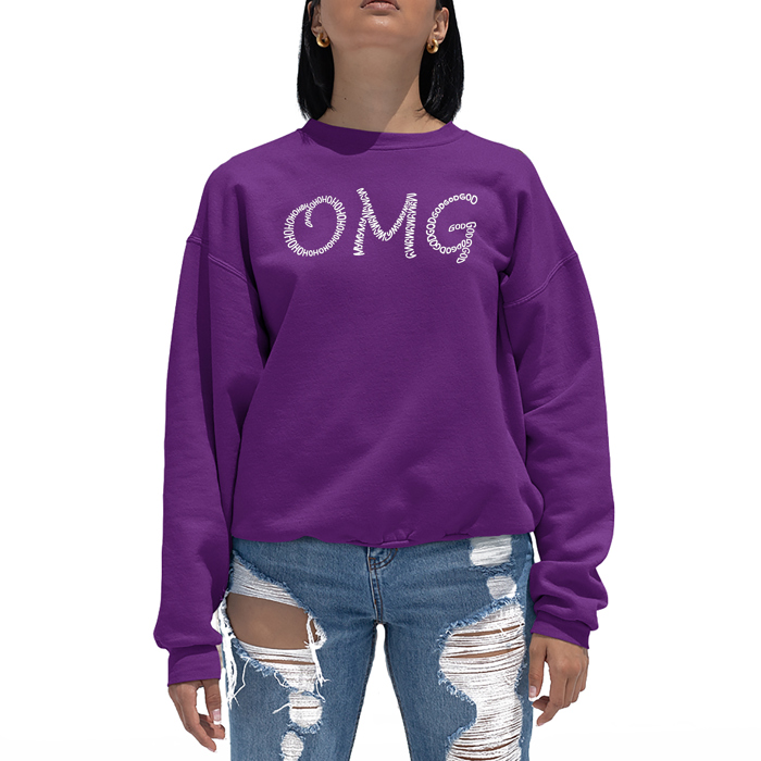 Omg - Women's Word Art Crewneck Sweatshirt