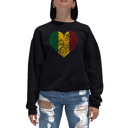 Black XXL One Love Heart - Women's Word Art Crewneck Sweatshirt