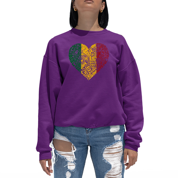 One Love Heart - Women's Word Art Crewneck Sweatshirt