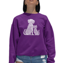 Pink XXL Dogs And Cats - Women's Word Art Crewneck Sweatshirt